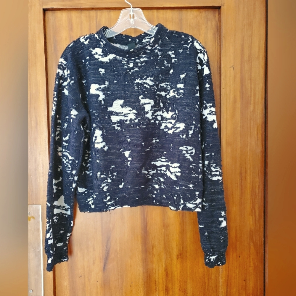 Bobi cropped & distressed-looking sweater, size small